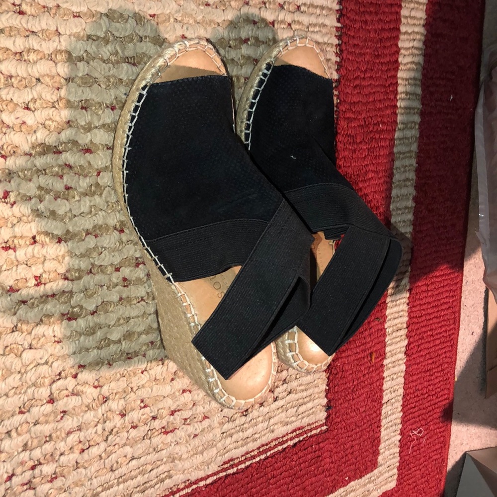 Black Espadrille Wedges